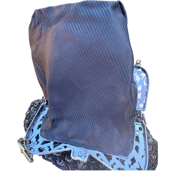 The Edwardian Revival Great Gatsby Style Black Fully Beaded Evening Bag - Picture 16 of 16